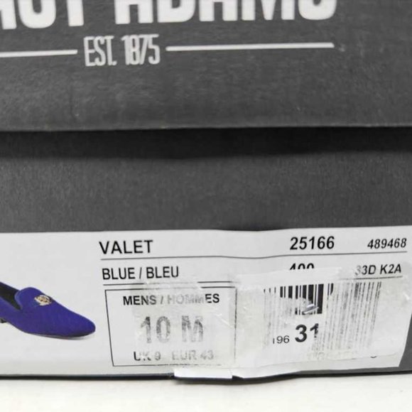 Men\'s 10 Stacy Adams Valet blue velour bit slip on loafers shoes main image 9